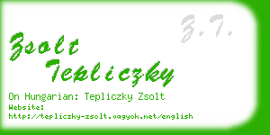 zsolt tepliczky business card